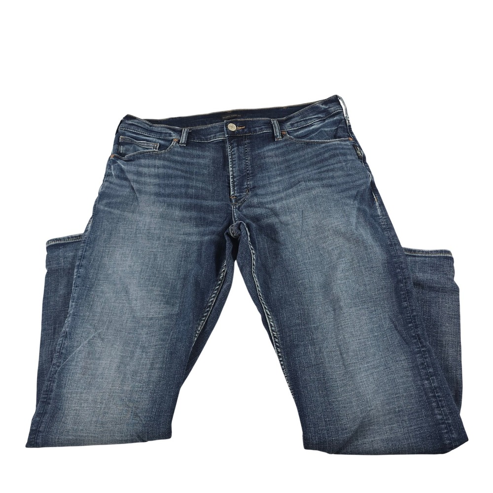 Silver Jeans Co‎ Grayson Mens 38x32 Dark Wash Easy Fit Straight Leg M33314SWK320